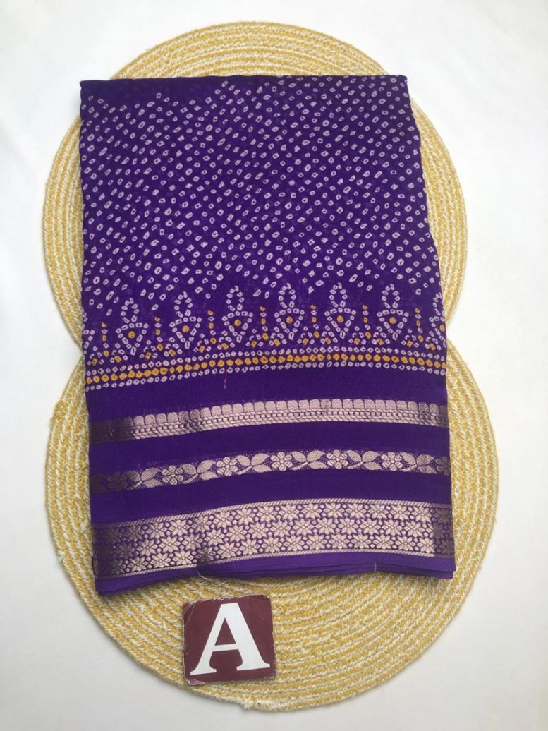 GEORGETTE SAREE WITH BANDINI WORK - ASH1421-1